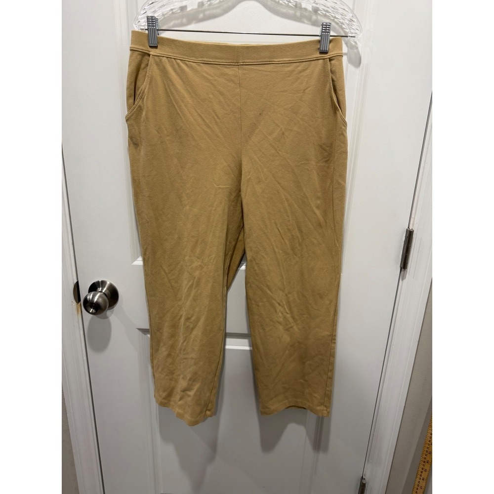 LL Bean Women Knit Pants Cotton Spandex Tan M REG